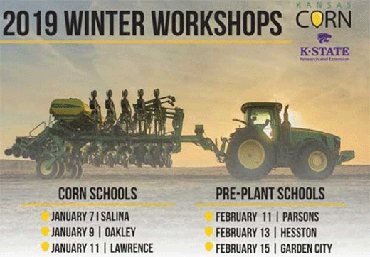 Graphic, 2019 corn production schools in Kansas